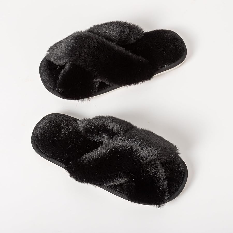 【蘇鎮】felim GIANNA FUR SLIPPER IVR Amazon.com | Crazy Lady Women's Fuzzy House Memory Foam